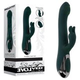 Evolved RABBIT TAP TAP - Green 25 cm USB Rechargeable Rabbit Vibrator with Tapping Tip