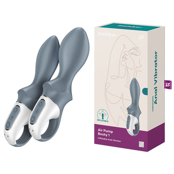 Satisfyer Air Pump Booty 1 - Grey USB Rechargeable Inflatable Anal Vibrator