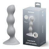 Satisfyer Triple Ball-R - Grey - Grey Beaded Anal Plug