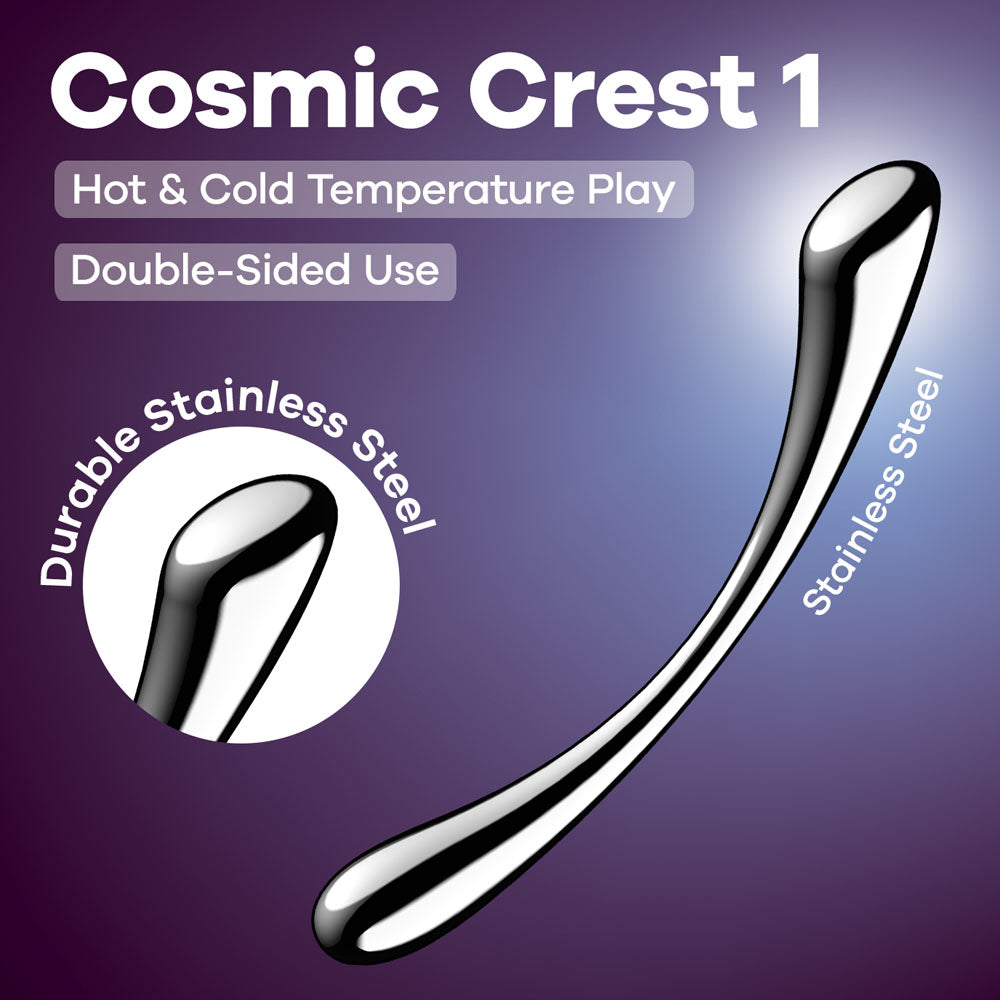 Satisfyer Cosmic Crest 1 - Chrome Steel 24 cm Dildo