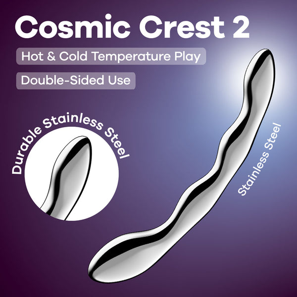Satisfyer Cosmic Crest 2 - Chrome Steel 20.5 cm Dildo