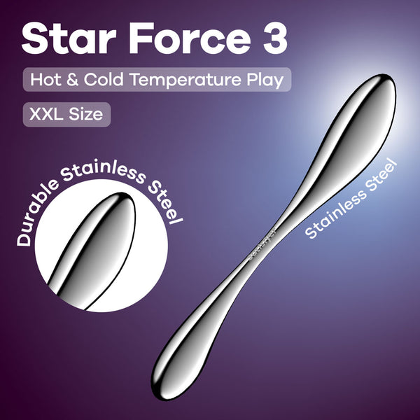 Satisfyer Star Force 3 - Chrome Steel 27 cm Dildo