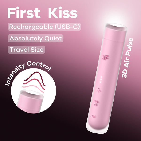 Satisfyer First Kiss - Pink USB Rechargeable Air Pulse Stimulator