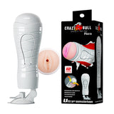CRAZY BULL FLORA Vibrating Stroker - Flesh USB Rechargeable Vibrating Squeezeable Vagina Stroker with Suction Base