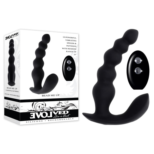 Evolved BEAD ME UP - Black 16.8 cm USB Rechargeable Vibrating Anal Beads with Wireless Remote
