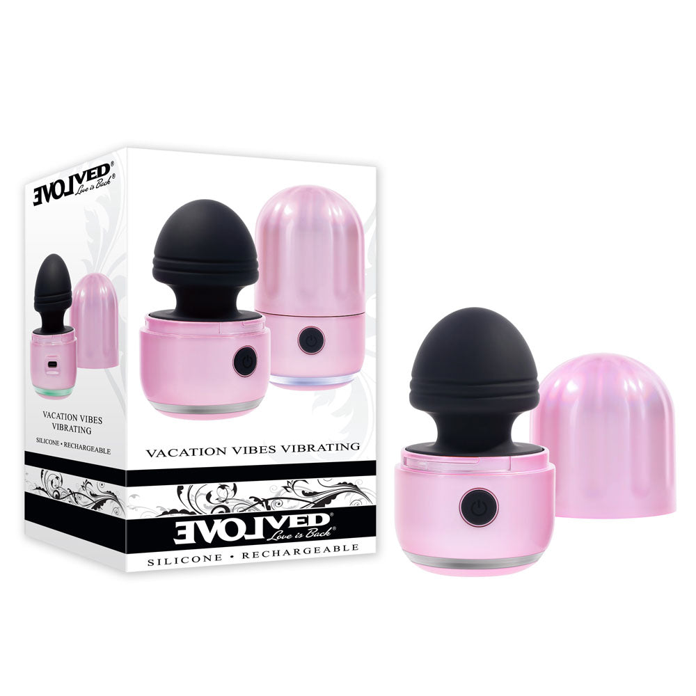 Evolved VACATION VIBES - VIBRATING - Pink/Black 8.5 cm USB Rechargeable Vibrating Stimulator