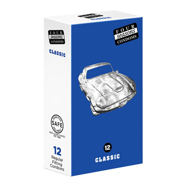 Four Seasons Regular Condoms - Regular Fit Lubricated Condoms - 12 Pack