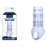 Ice Crystals Stretchy Touch Tickler Sleeve - Clear Penis Sleeve