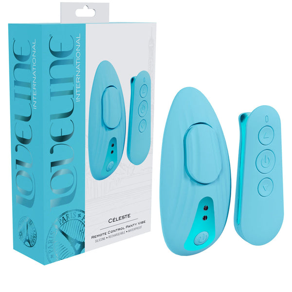 LOVELINE Celeste - Blue - Blue USB Rechargeable Panty Vibrator with Wireless Remote