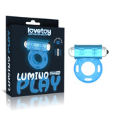 Lumino Play Vibrating Penis Ring - Glow in the Dark Blue Vibrating Cock Ring