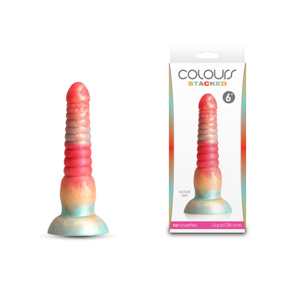 Colours Stacked - 6'' Dildo - Red/Gold - Red/Gold 16 cm Fantasy Dildo