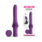 INYA Super Stroker - Purple - Purple 36.8 cm USB Rechargeable Thrusting Vibrator with Remote Control & Stand