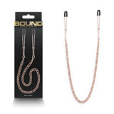 Bound Nipple Clamps - DC3 - Rose Gold - Rose Gold Nipple Clamps with Chain