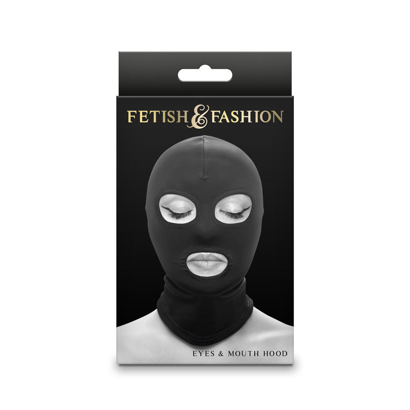Fetish & Fashion - Eyes & Mouth Hood - Black - Black Hood