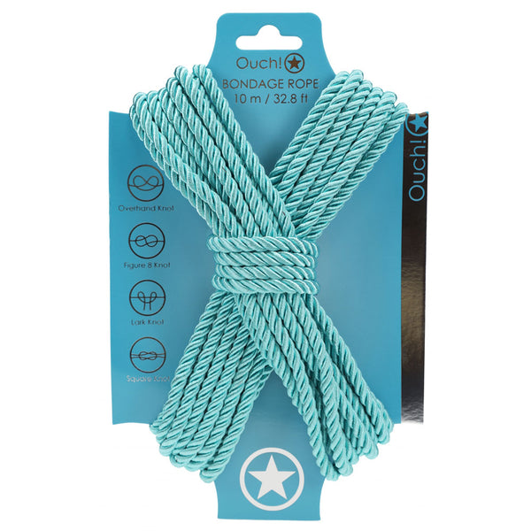 OUCH! Bondage Rope - 10 M - Blue - Blue Nylon Bondage Rope - 10 metre Length