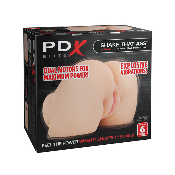 PDX Elite Shake That Ass - Flesh - Flesh USB Rechargeable Vibrating Mega Masturbator