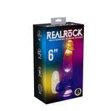 REALROCK 6'' with Balls Wireless Rechargeable LED Vibrating Dong - Clear with LED 16.2 cm USB Rechargeable Vibrating Dong with Remote