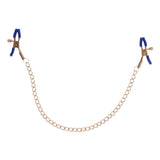 Sex & Mischief Cougar Chained Nipple Clamps - Gold Nipple Clamps with Cougar Chain