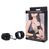 SPORTSHEETS Velvet Noir Handcuffs - Black Adjustable Cuff Restraints