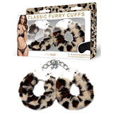 WhipSmart Classic Furry Cuffs - Leopard - Leopard Furry Restraints with Bonus Eye Mask