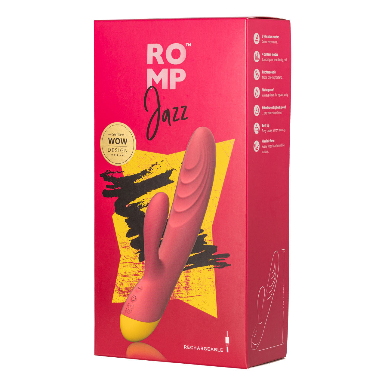 ROMP Jazz Rabbit Vibrator Dildo | Adult Sex Toys for Women | Clitoris & G Spot Sex Toy